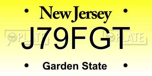 J79FGT New Jersey License Plate