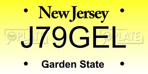 J79GEL New Jersey License Plate