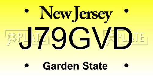 J79GVD New Jersey License Plate