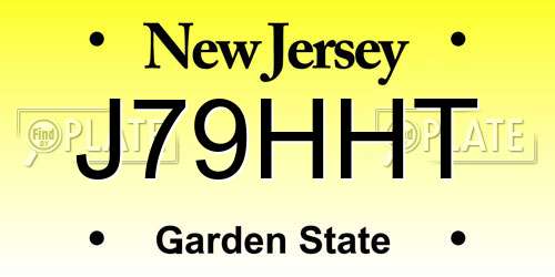 J79HHT New Jersey License Plate