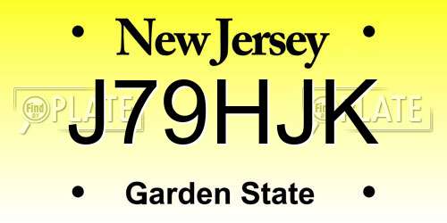 J79HJK New Jersey License Plate