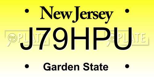 J79HPU New Jersey License Plate