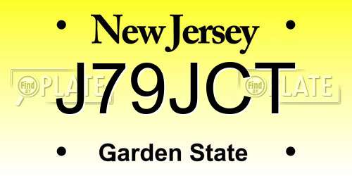 J79JCT New Jersey License Plate