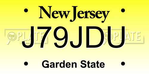 J79JDU New Jersey License Plate