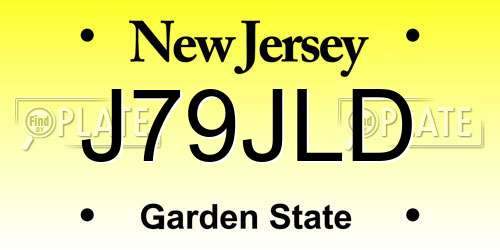 J79JLD New Jersey License Plate