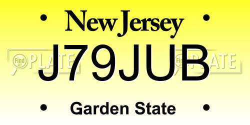 J79JUB New Jersey License Plate