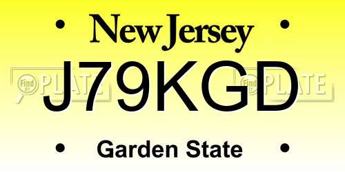 J79KGD New Jersey License Plate