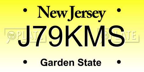 J79KMS New Jersey License Plate