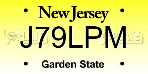 J79LPM New Jersey License Plate
