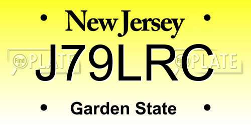 J79LRC New Jersey License Plate