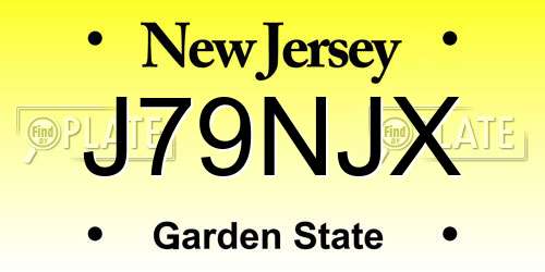 J79NJX New Jersey License Plate