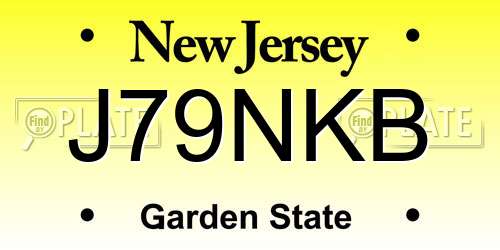 J79NKB New Jersey License Plate