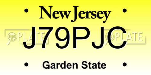 J79PJC New Jersey License Plate