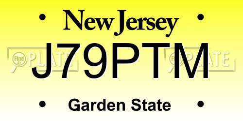 J79PTM New Jersey License Plate