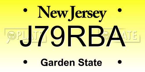 J79RBA New Jersey License Plate