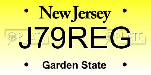 J79REG New Jersey License Plate