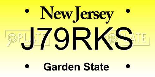 J79RKS New Jersey License Plate