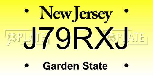 J79RXJ New Jersey License Plate