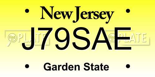 J79SAE New Jersey License Plate