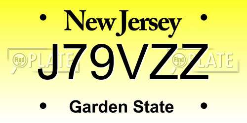 J79VZZ New Jersey License Plate