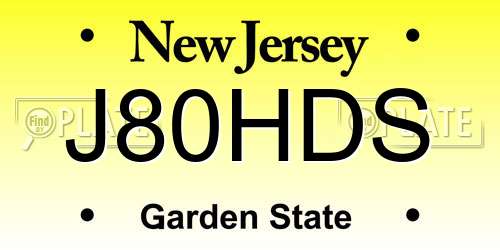 J80HDS New Jersey License Plate