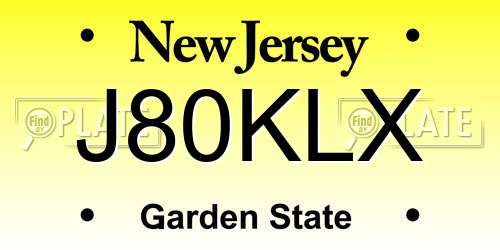 J80KLX New Jersey License Plate