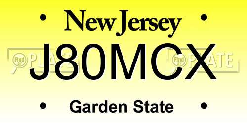 J80MCX New Jersey License Plate