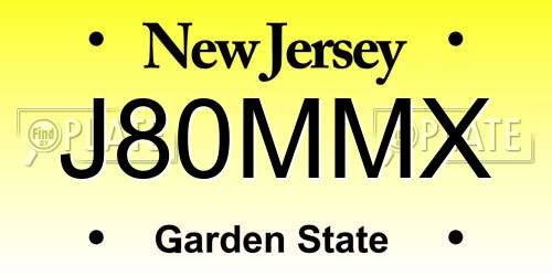 J80MMX New Jersey License Plate