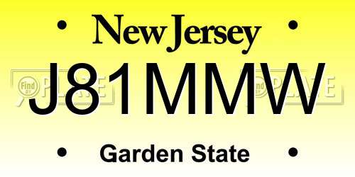J81MMW New Jersey License Plate