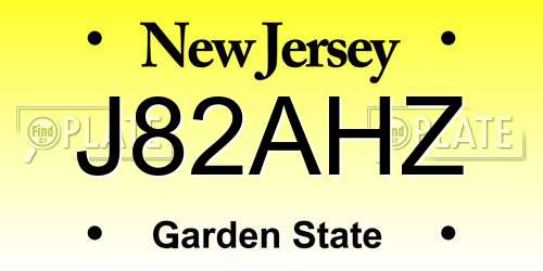 J82AHZ New Jersey License Plate