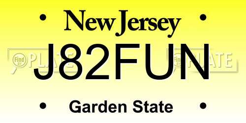 J82FUN New Jersey License Plate