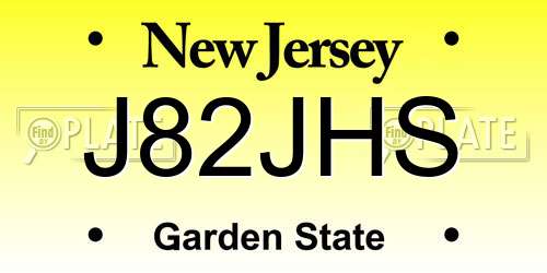 J82JHS New Jersey License Plate