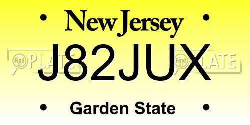 J82JUX New Jersey License Plate