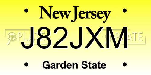 J82JXM New Jersey License Plate