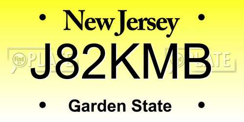 J82KMB New Jersey License Plate