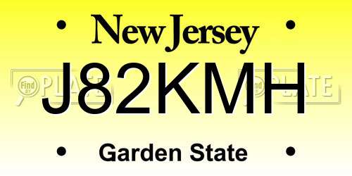J82KMH New Jersey License Plate