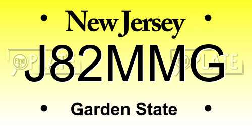 J82MMG New Jersey License Plate