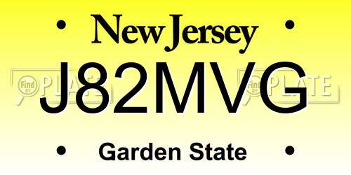 J82MVG New Jersey License Plate