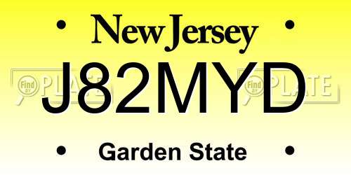 J82MYD New Jersey License Plate
