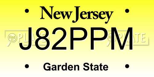 J82PPM New Jersey License Plate