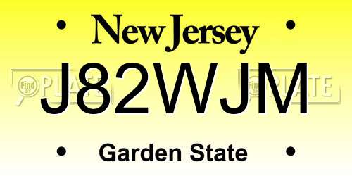 J82WJM New Jersey License Plate