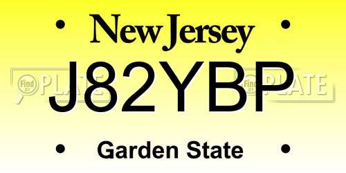 J82YBP New Jersey License Plate