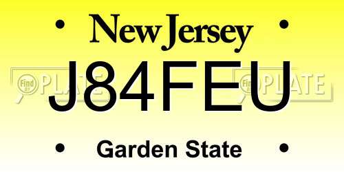 J84FEU New Jersey License Plate