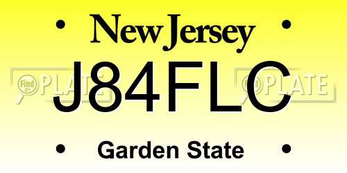 J84FLC New Jersey License Plate