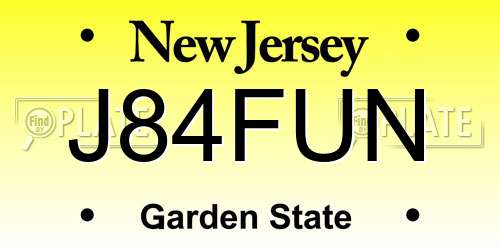J84FUN New Jersey License Plate