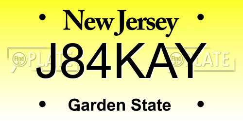 J84KAY New Jersey License Plate