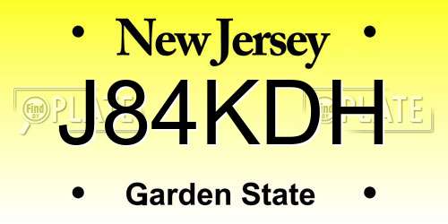 J84KDH New Jersey License Plate