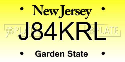 J84KRL New Jersey License Plate