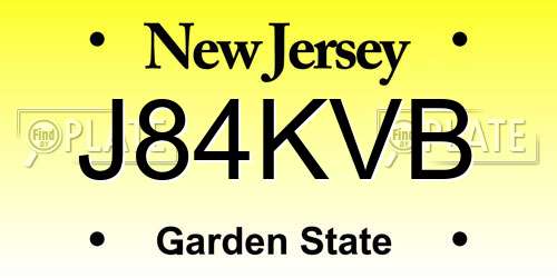 J84KVB New Jersey License Plate