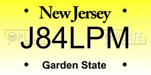 J84LPM New Jersey License Plate